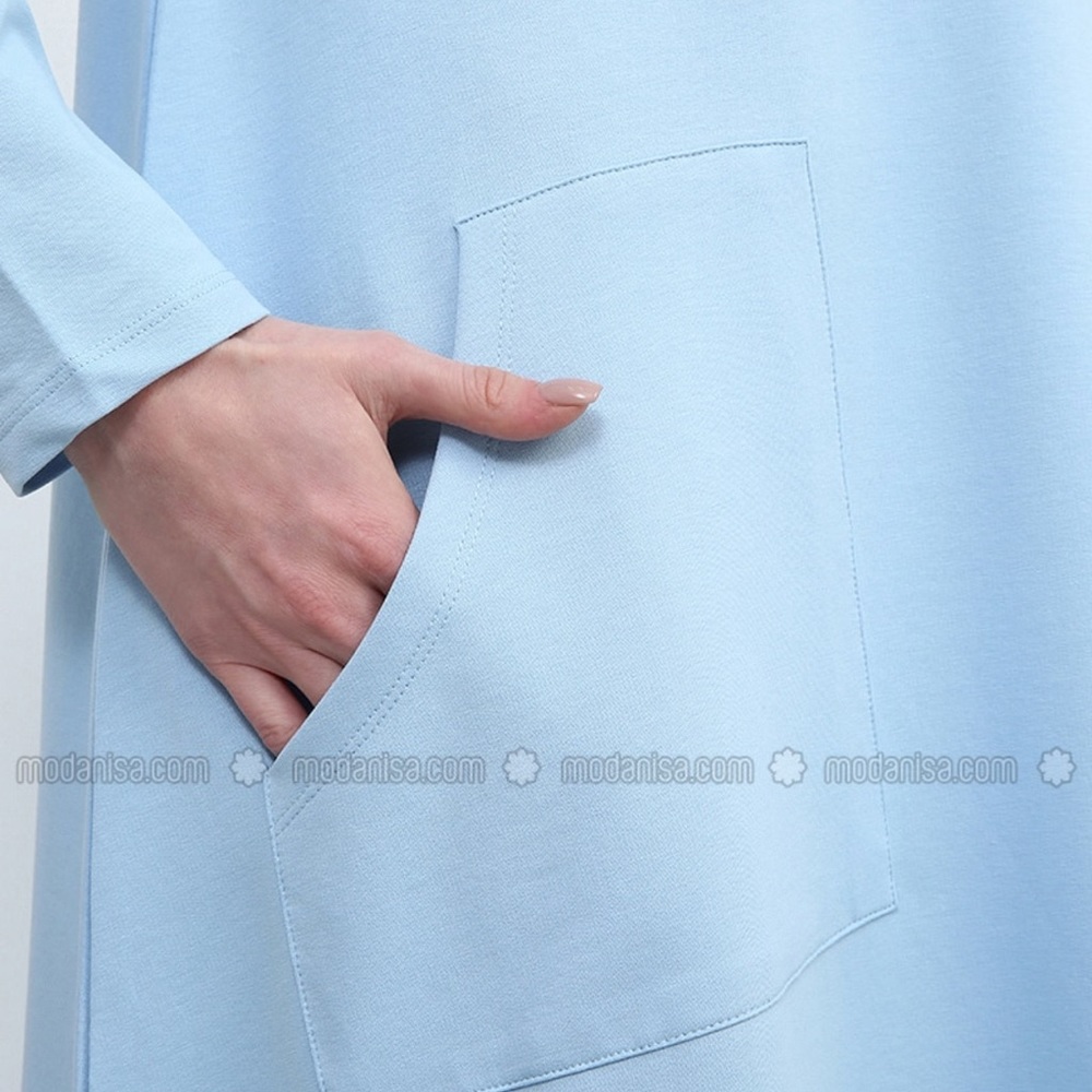blue polo neck unlined dress hijab Muslim abaya
